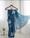 Beautiful Jimmi Choo Saree - Elegant Blue and White Colour Combination