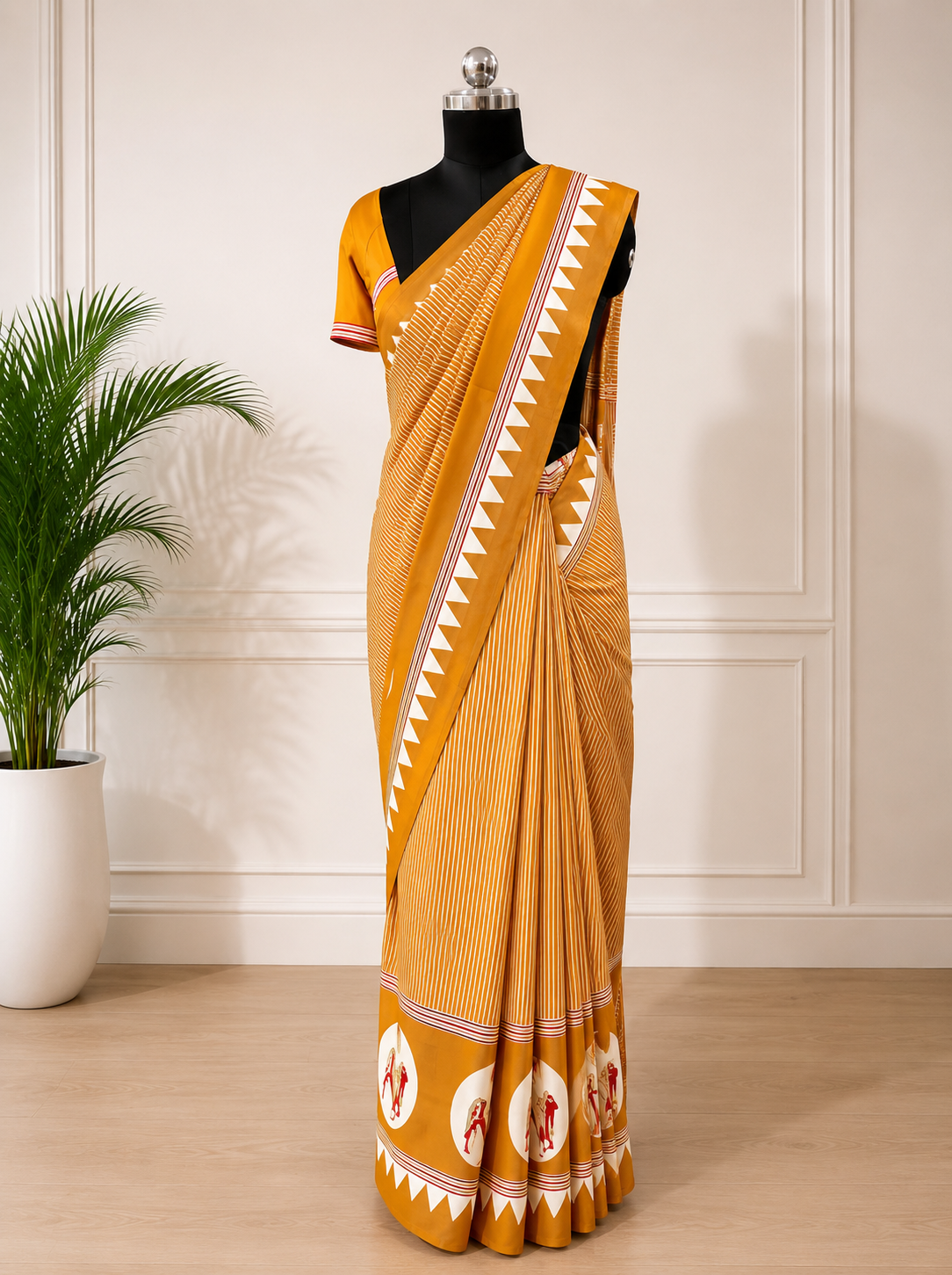 Beautiful Warm Mustard Soft Saree with Rich and Earthy appeal