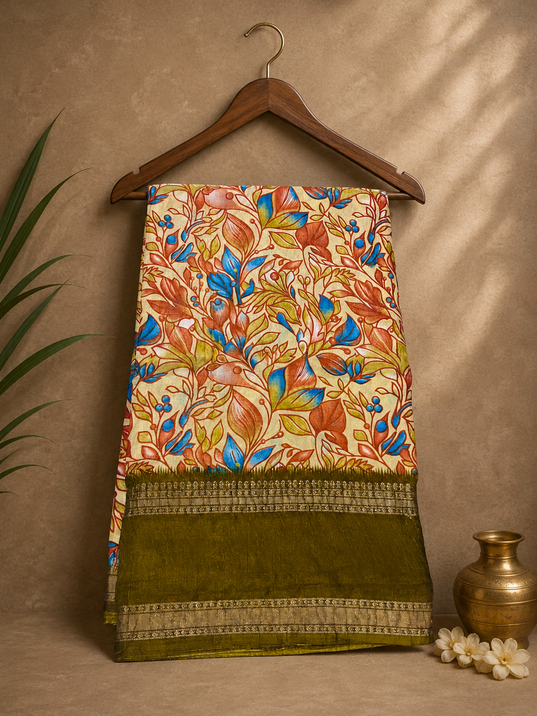 Beautiful Soft Synthetic Fabric with Art Silk sheen finish Saree With Gold Woven Zari Border