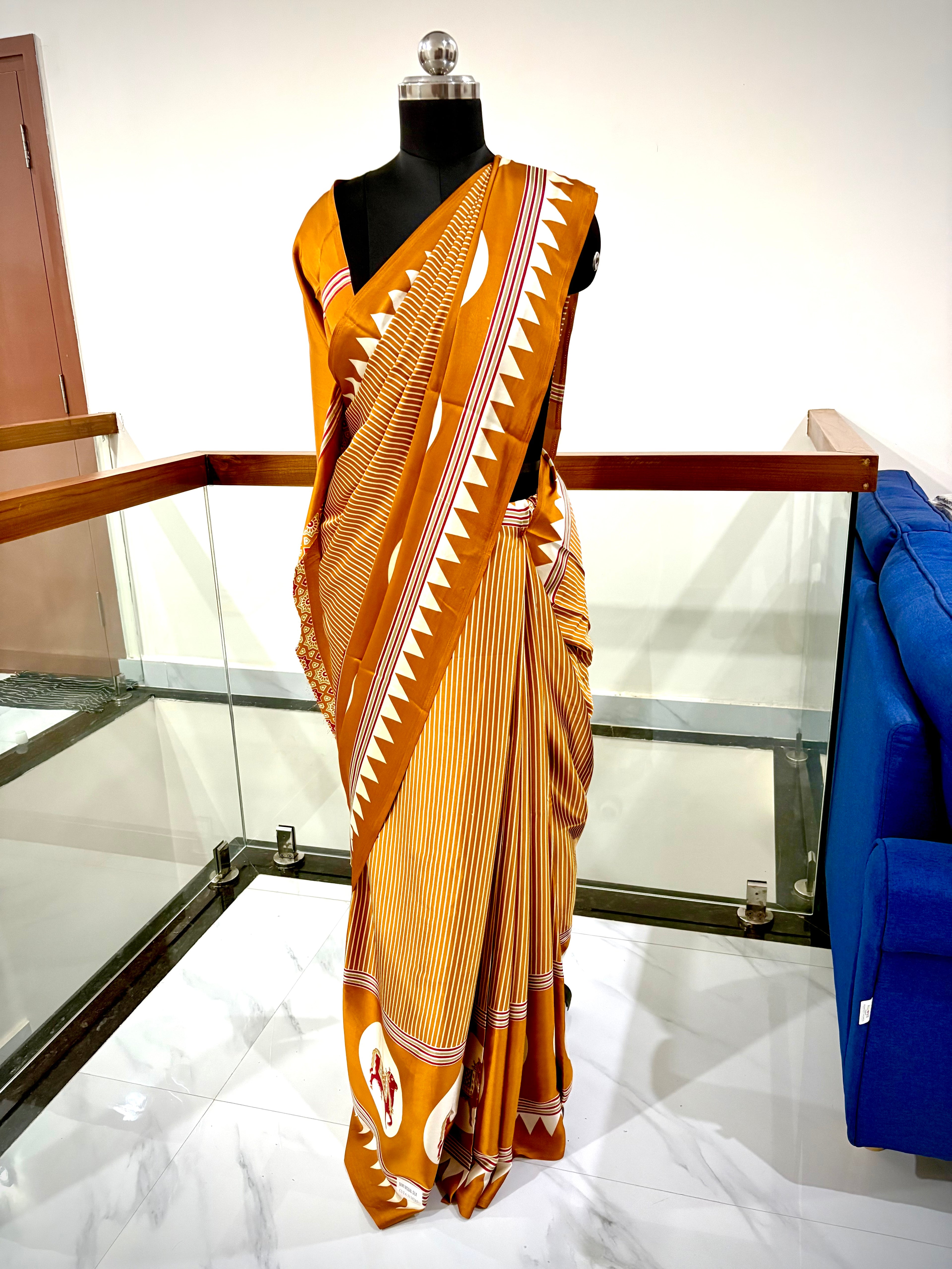 Beautiful Warm Mustard Soft Saree with Rich and Earthy appeal