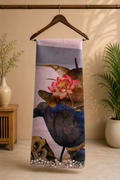 Mirror Work Star Georgette Saree -soft pastel shades Combination
